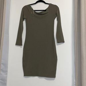 Cotton On Sage Green Ribbed Body Con Dress